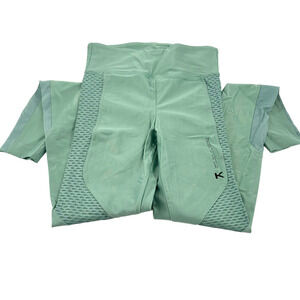 Koral Stilt Mesh-Paneled Coated Stretch Leggings in Sage SZ Small